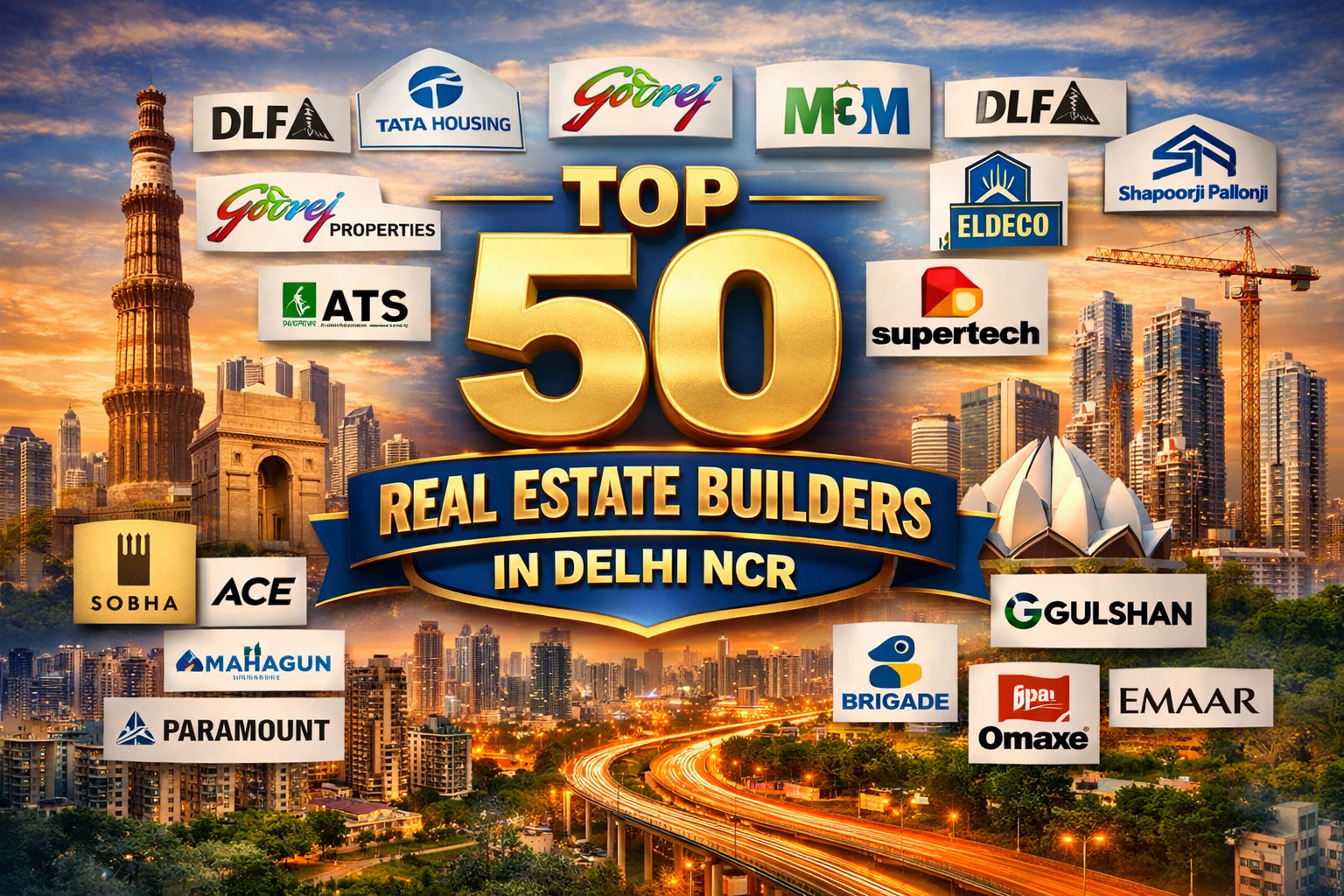 Top 50 Real Estate Builders in Delhi NCR