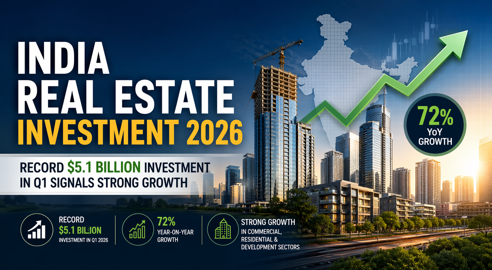 India Real Estate Boom 2026: Record $5.1 Billion Investment in Q1 Signals Strong Growth