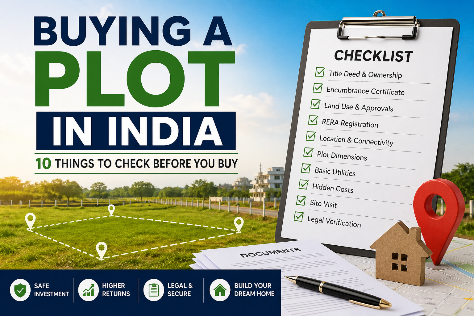 10 Things to Check Before Buying a Plot in India (Complete Buyer’s Guide 2026)